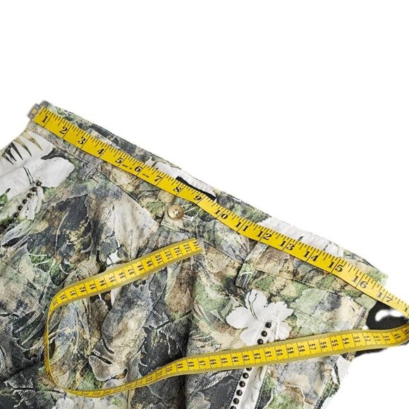 Masons Italy Womens Asia Snake Camouflage Cargo Pants, Lyocell, Studded 44, US 8 - Picture 3 of 12